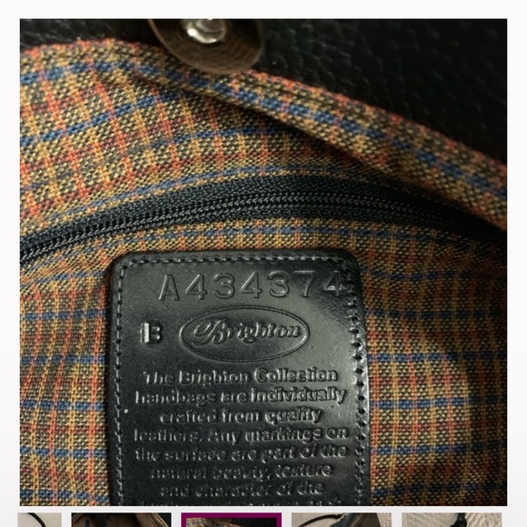 Rare Vintage Brighton “isadora” croc leather Handbag black silver hardware recta - Picture 3 of 9